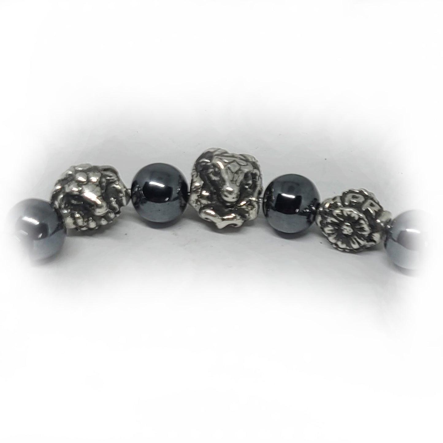 Goat Birth Year Zodiac, Birth Months, Birth Month Flower Silver Hematite and Black Onyx Beads Bracelet