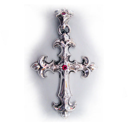 Gothic Silver Cross Pendant