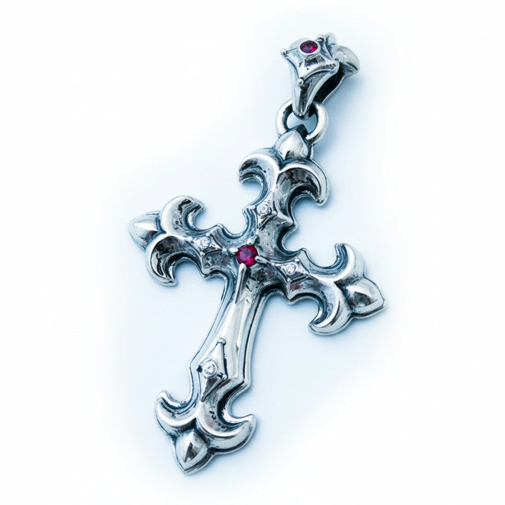 Gothic Silver Cross Pendant