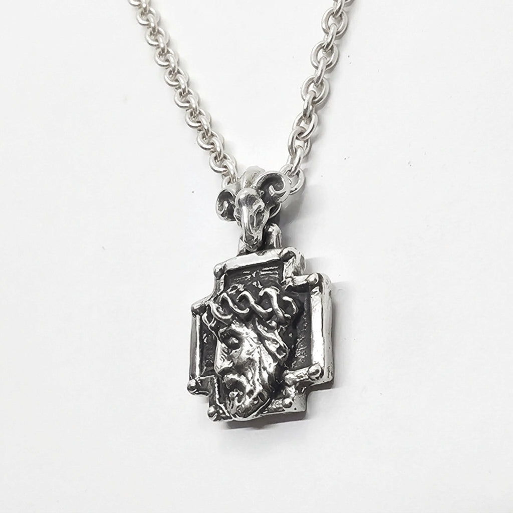 Antique Cross with Jesus Christos Sterling Silver Pendant