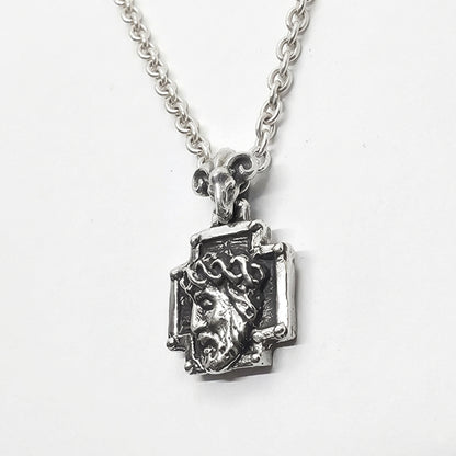 Antique Cross with Jesus Christos Sterling Silver Pendant