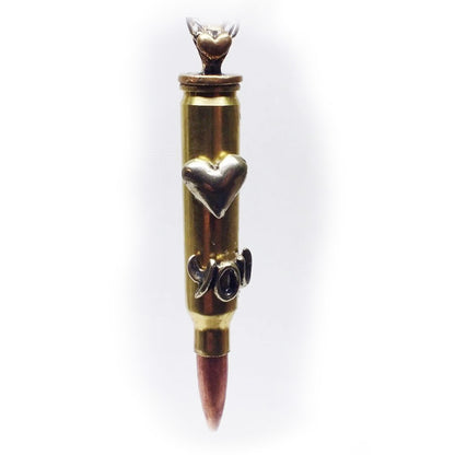 ''Love You" Love Bullet Silver Pendant
