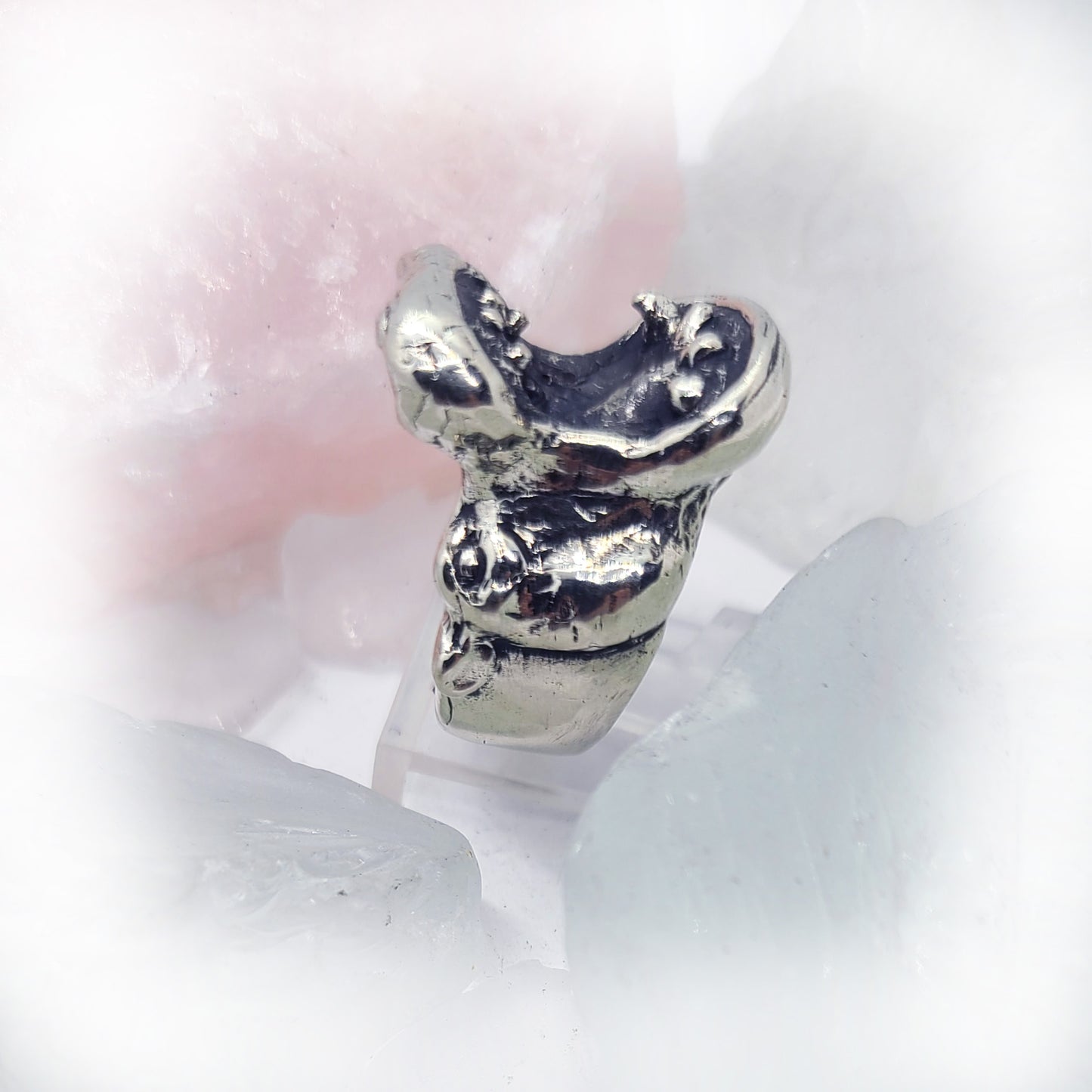 Hippopotamus Open Mouth Sterling Silver Ring