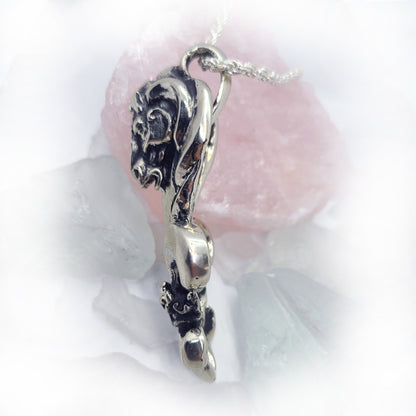 Black Stallion Fleur-de-lis Horse with Crown and Rubies Sterling Silver Pendant