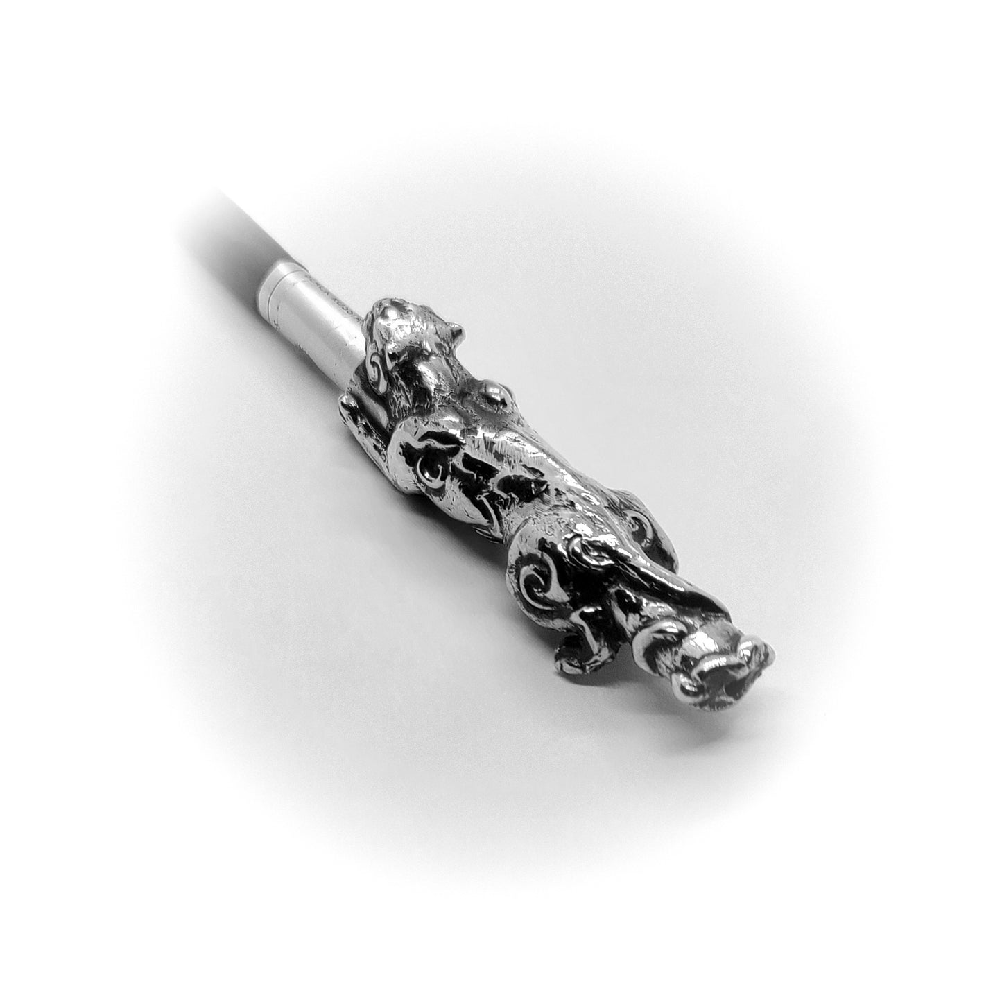 Attacking Jaguar Body Sterling Silver Cigarette Pipe
