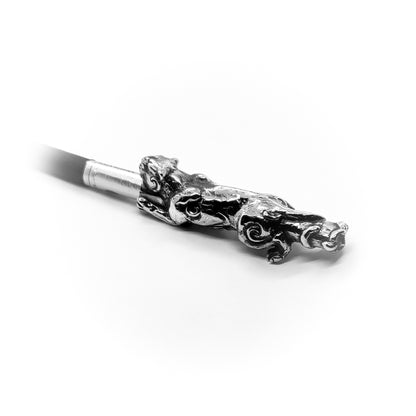 Attacking Jaguar Body Sterling Silver Cigarette Pipe