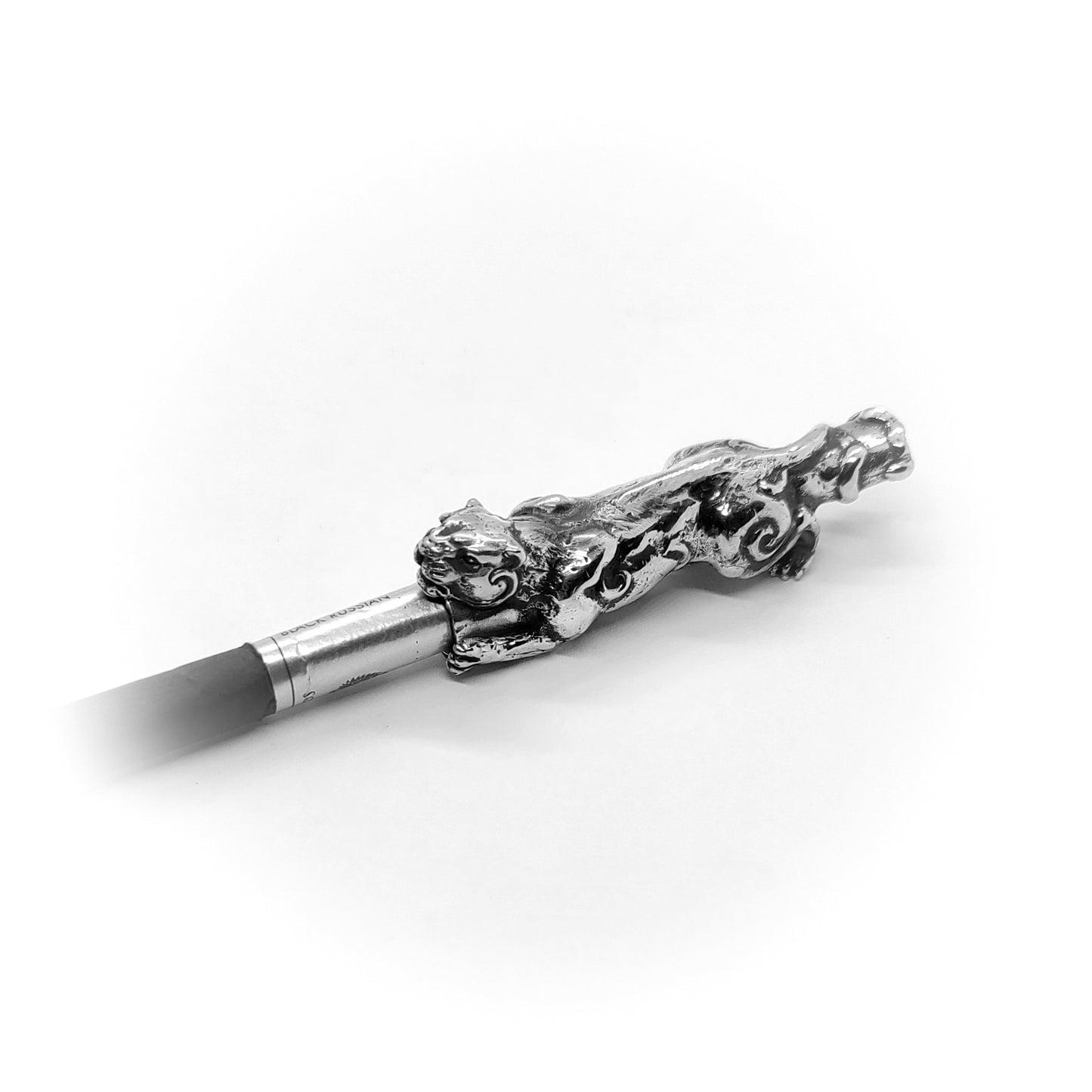Attacking Jaguar Body Sterling Silver Cigarette Pipe