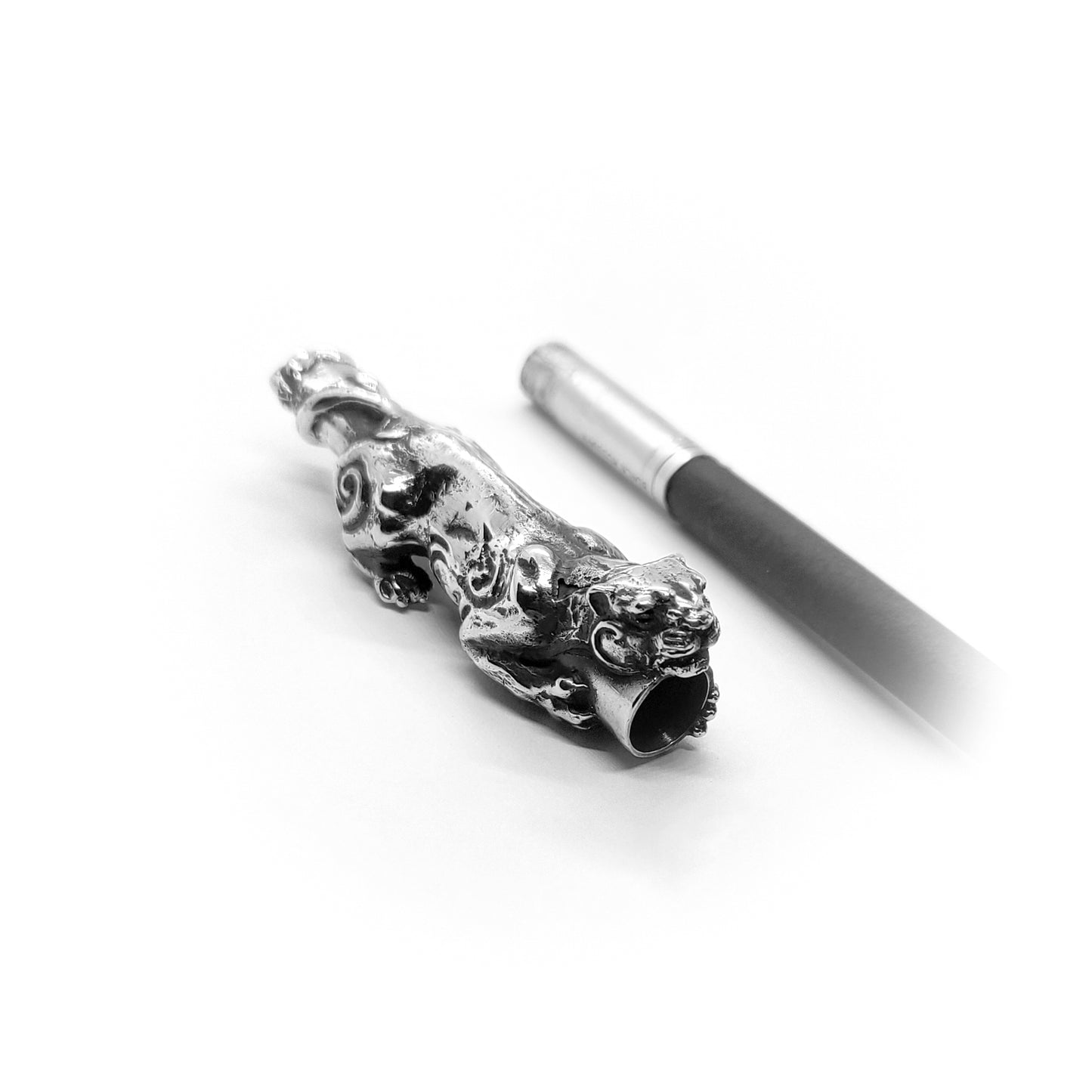 Attacking Jaguar Body Sterling Silver Cigarette Pipe