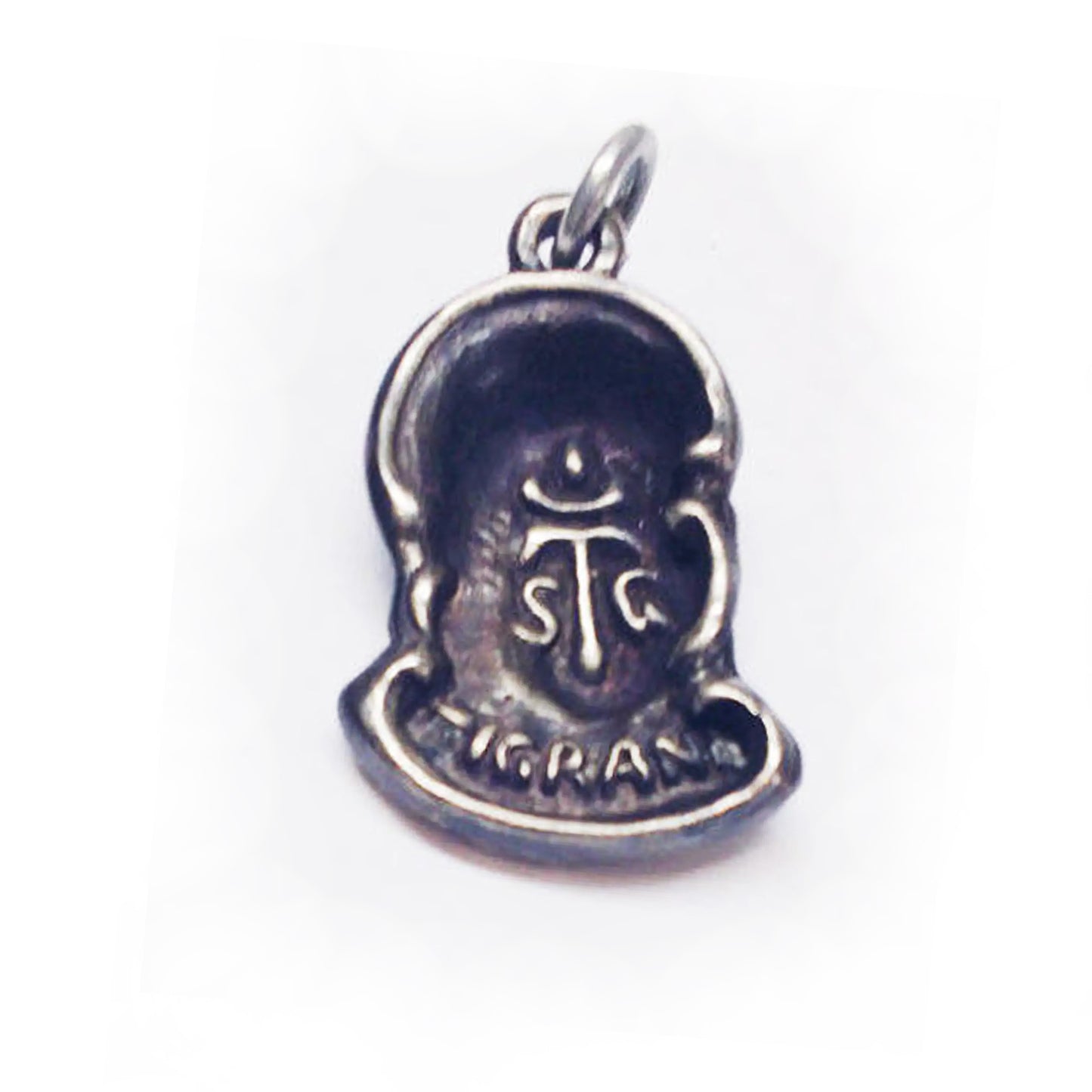 Jesus Christ Silver Pendant with Bronze Crown of Thorns