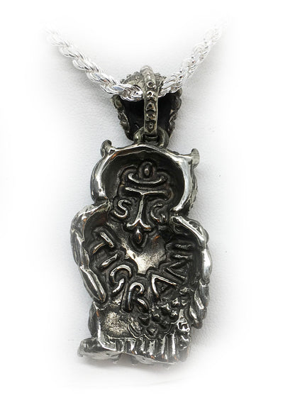 Wise King Owl Sterling Silver Pendant
