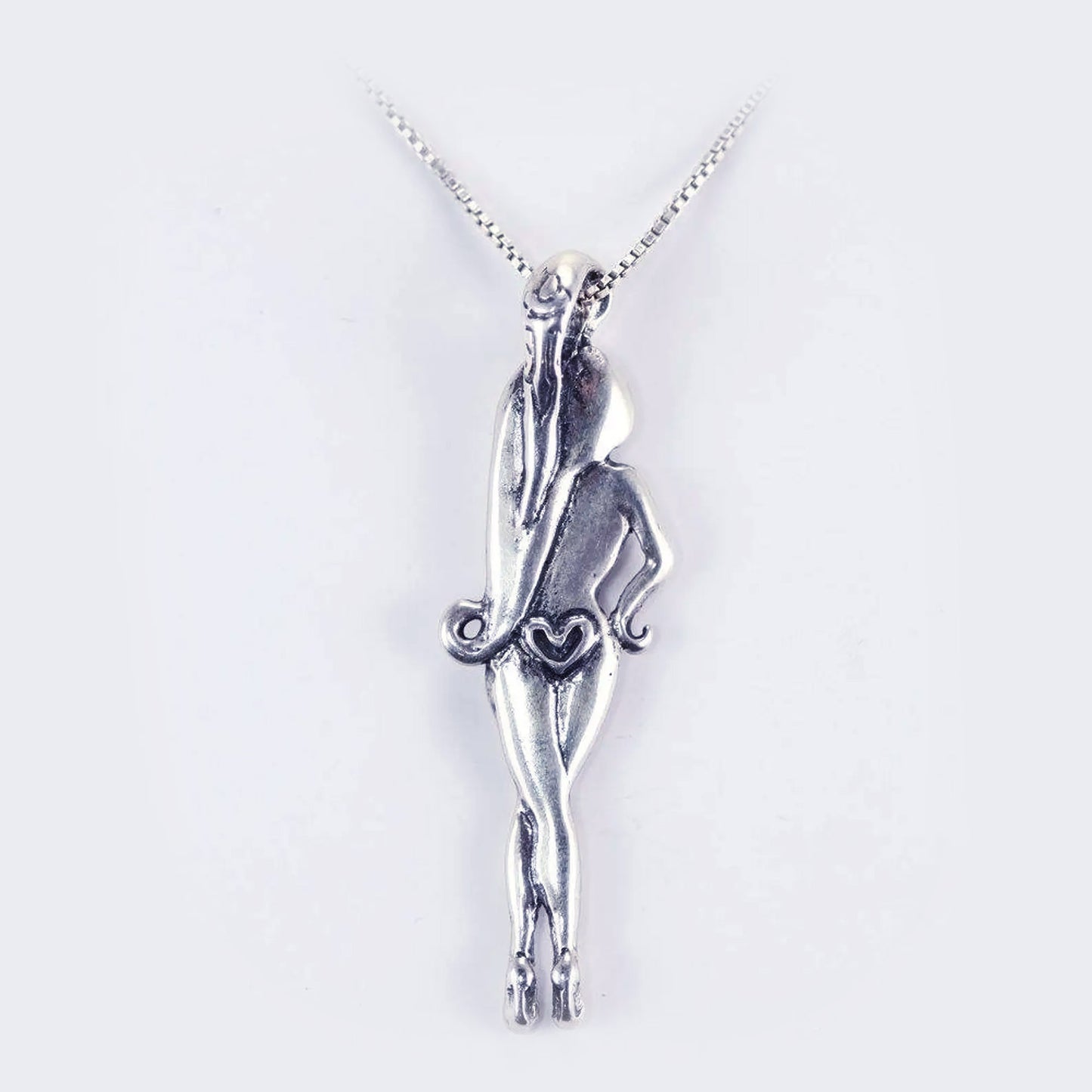 Lady Model with CZ Stone Brest Silver Pendant
