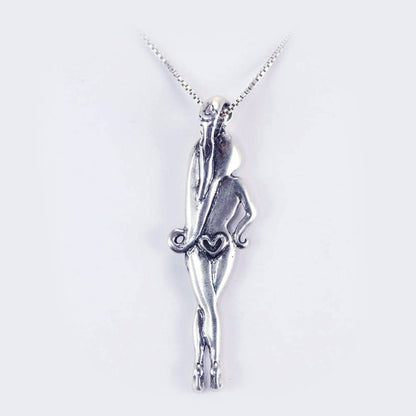 Lady Model with CZ Stone Brest Silver Pendant
