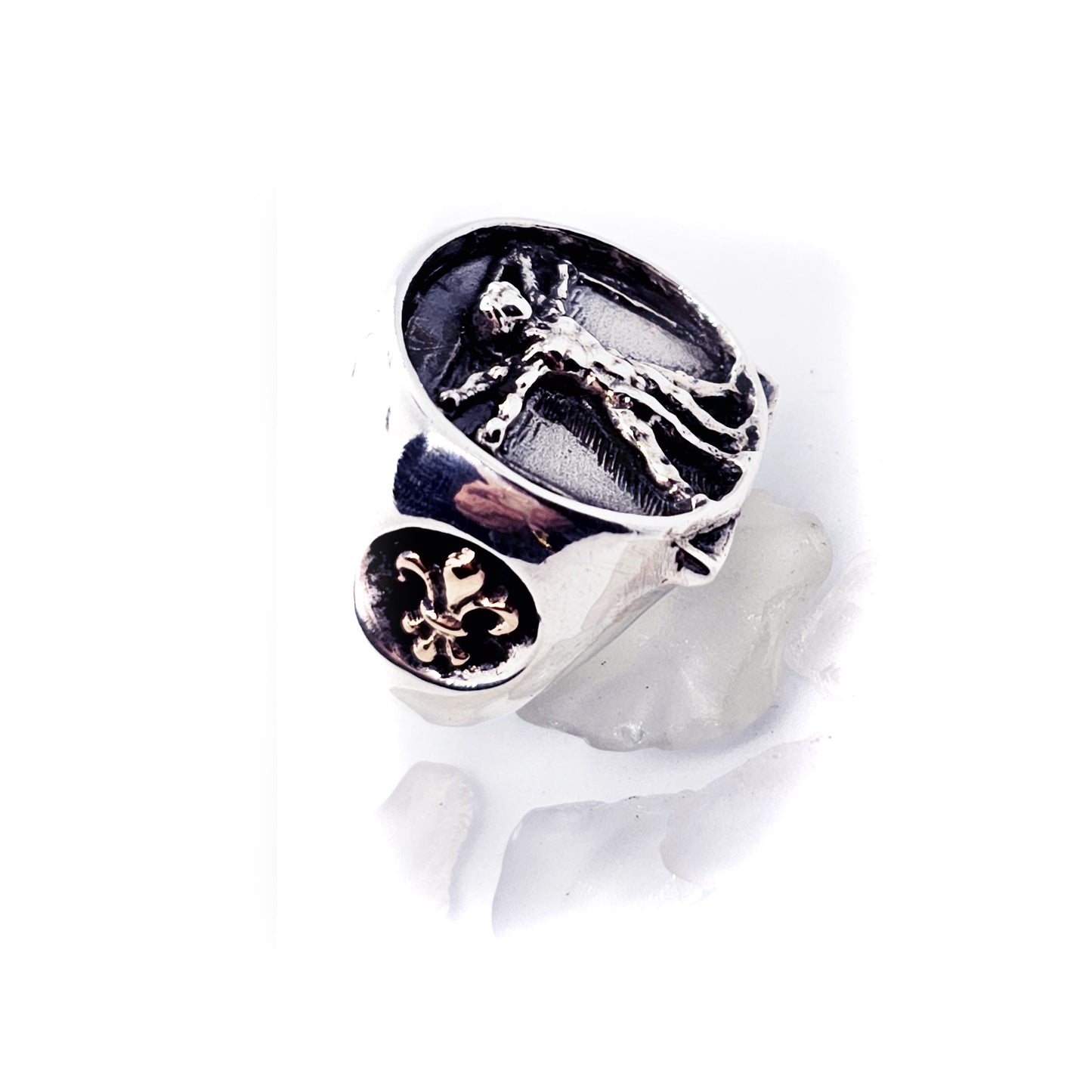 Leonardo Da Vinci Silver Bronze Ring