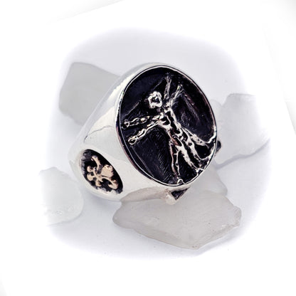 Leonardo Da Vinci Silver Bronze Ring