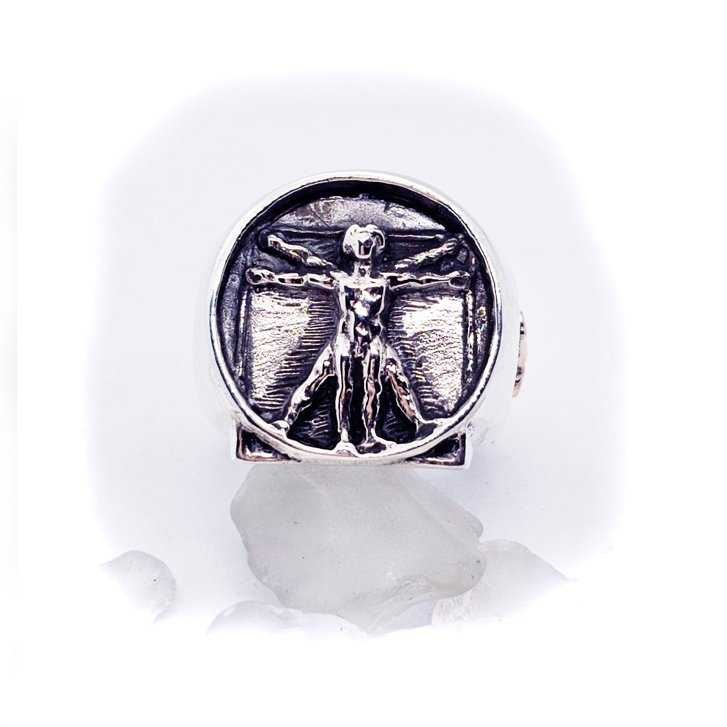 Leonardo Da Vinci Silver Bronze Ring