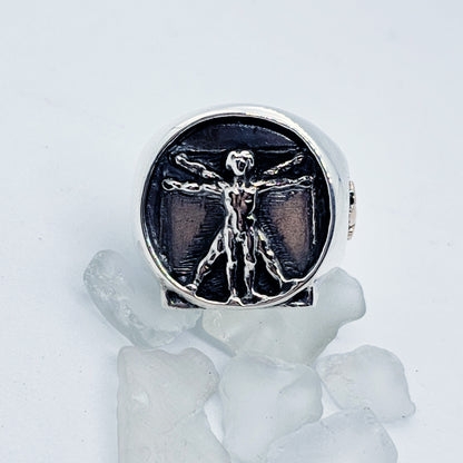 Leonardo Da Vinci Silver Bronze Ring