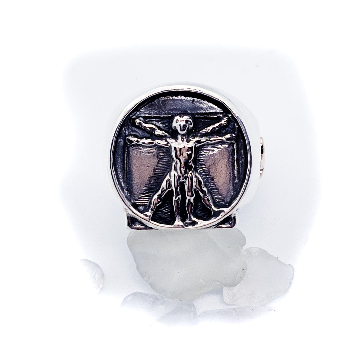 Leonardo Da Vinci Silver Bronze Ring