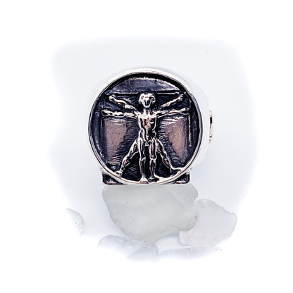 Leonardo Da Vinci Silver Bronze Ring