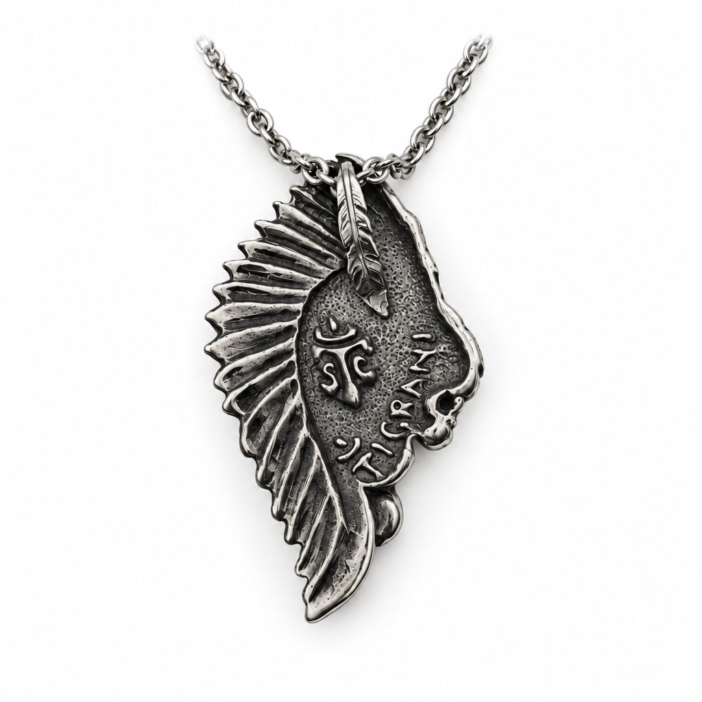 Lion Apache Sterling Silver Pendant