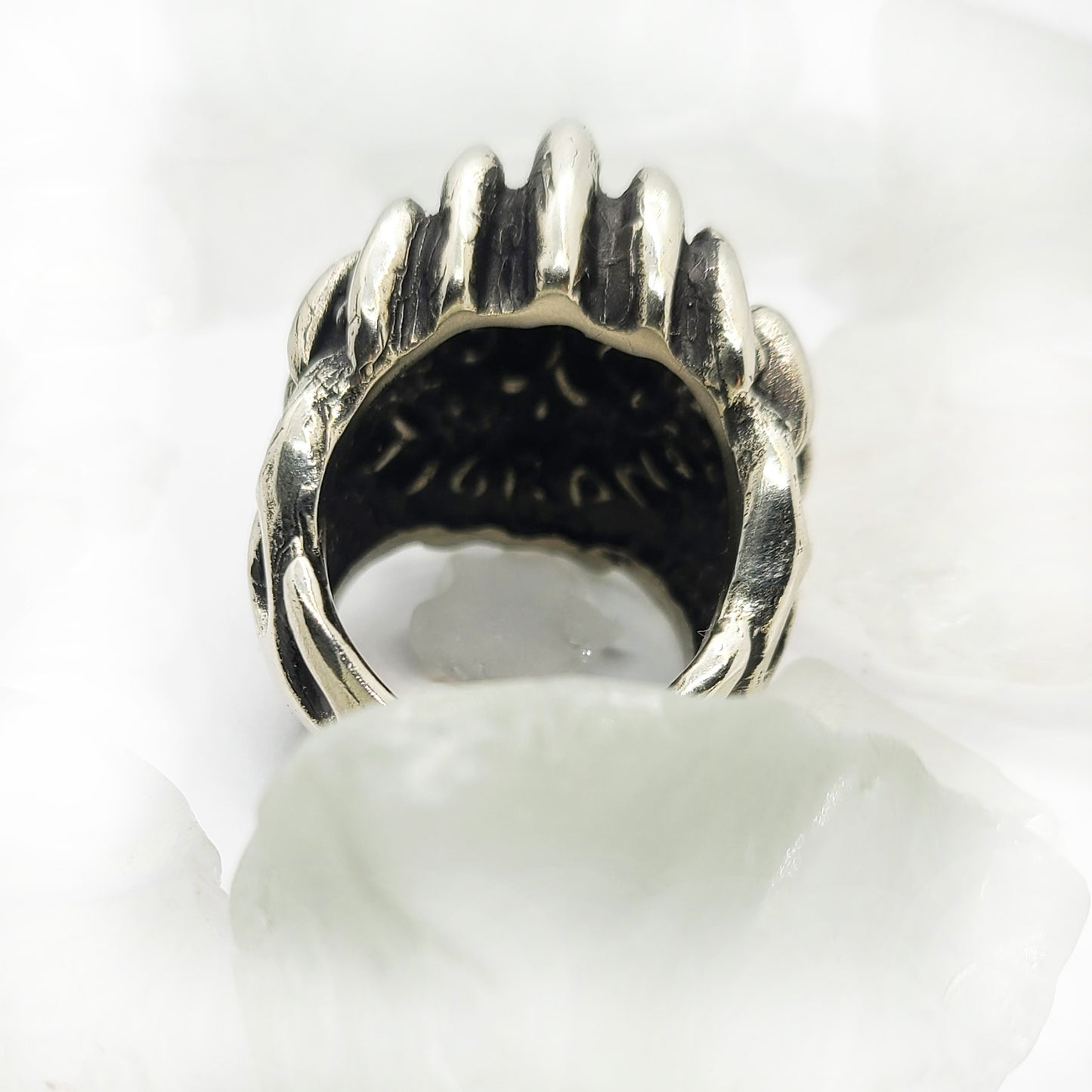 Lion Fire Sterling Silver Ring with Ruby Stone