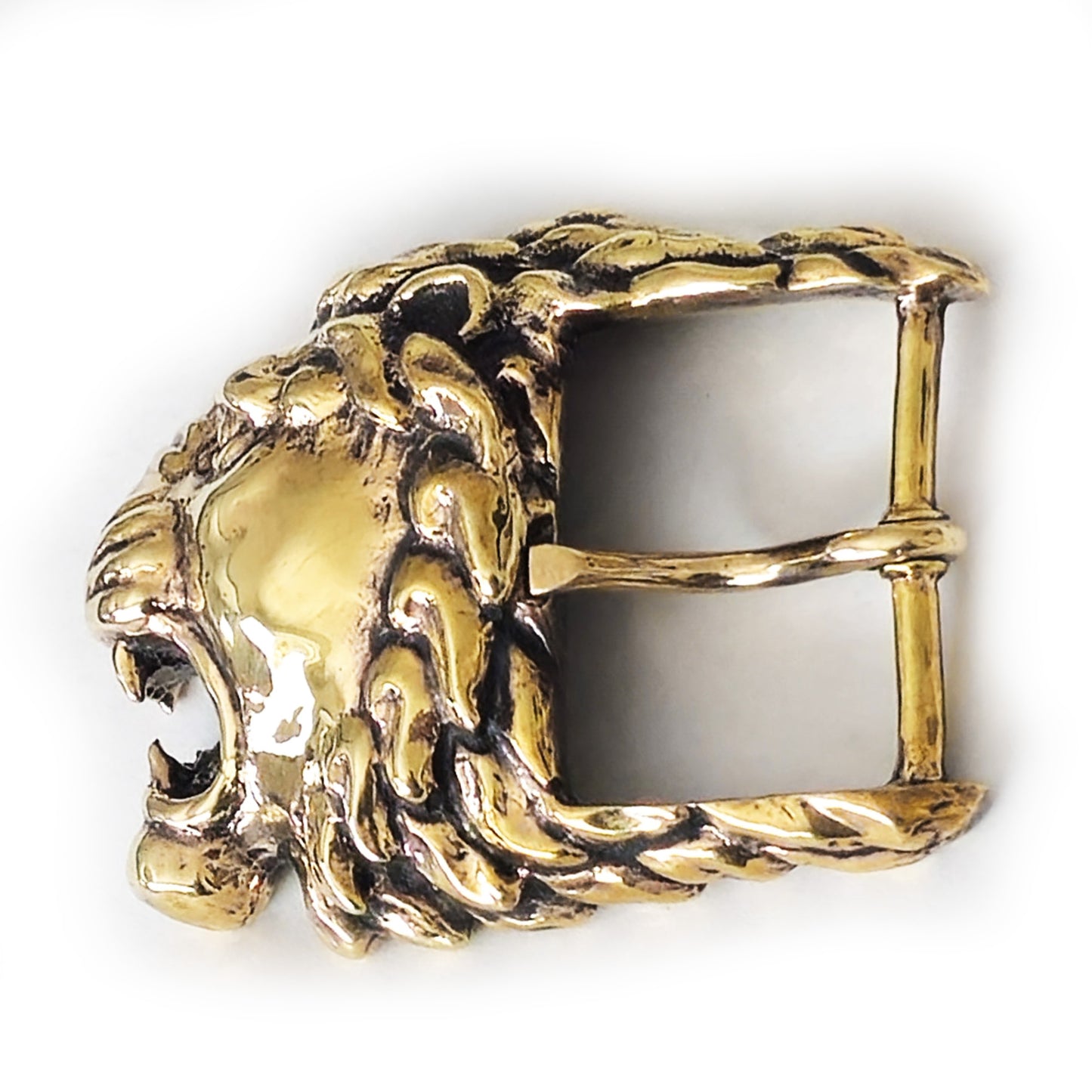 Lion Angry Head Brass Belt Buckle