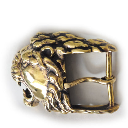 Lion Angry Head Brass Belt Buckle