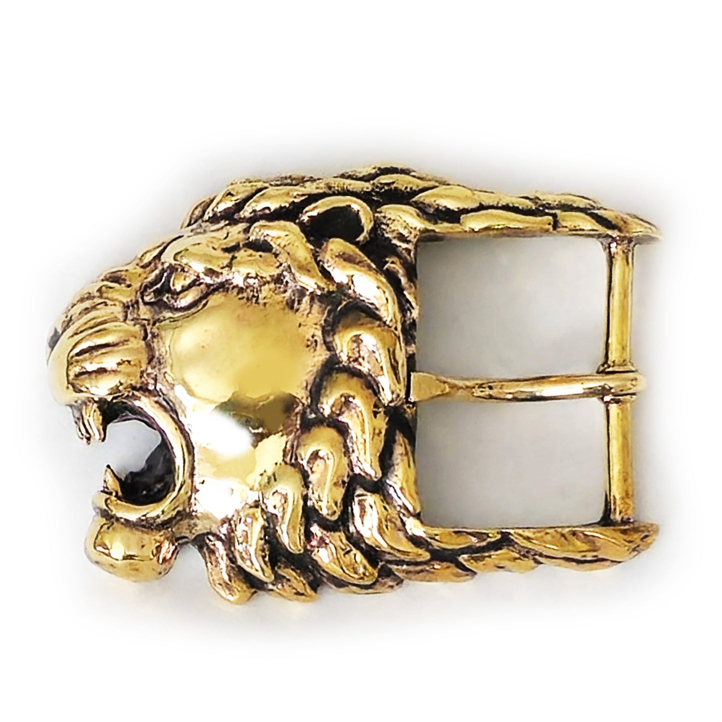 Lion Angry Head Brass Belt Buckle