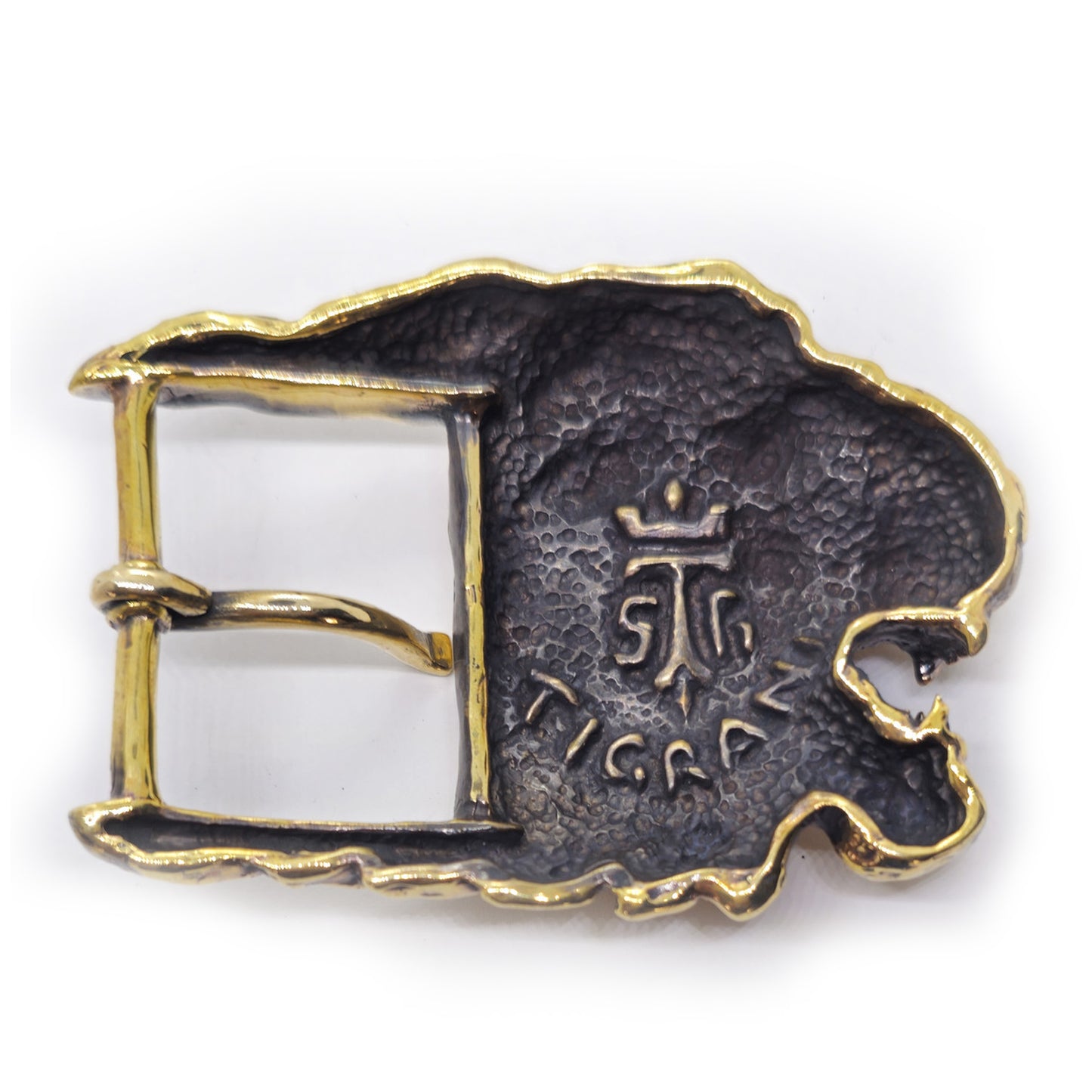 Lion Angry Head Brass Belt Buckle