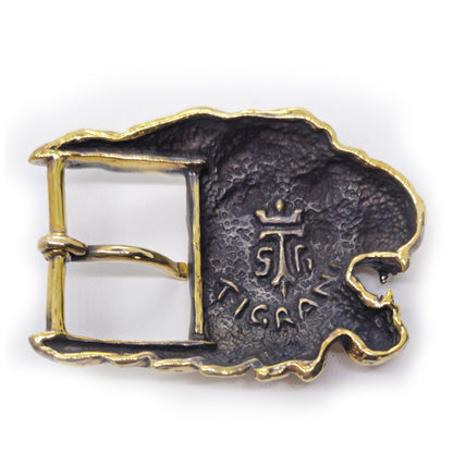 Lion Angry Head Brass Belt Buckle
