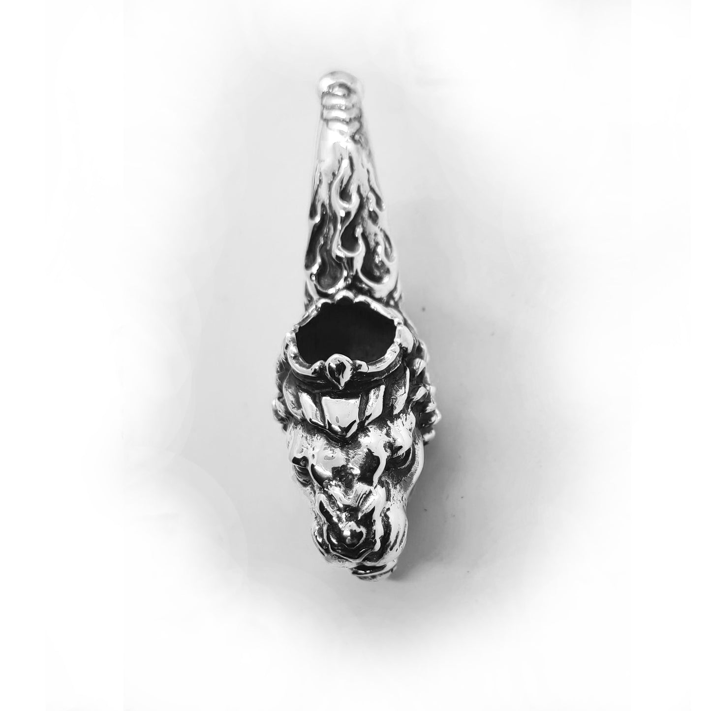 Lion Head Sterling Silver Tobacco Smoking Pipe, Unique Smoker Gift