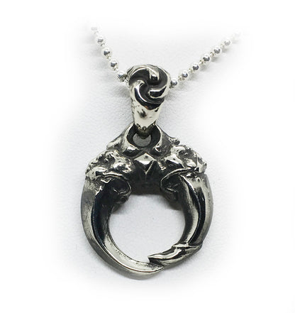 Double Lion Tooth Sterling Silver Pendant
