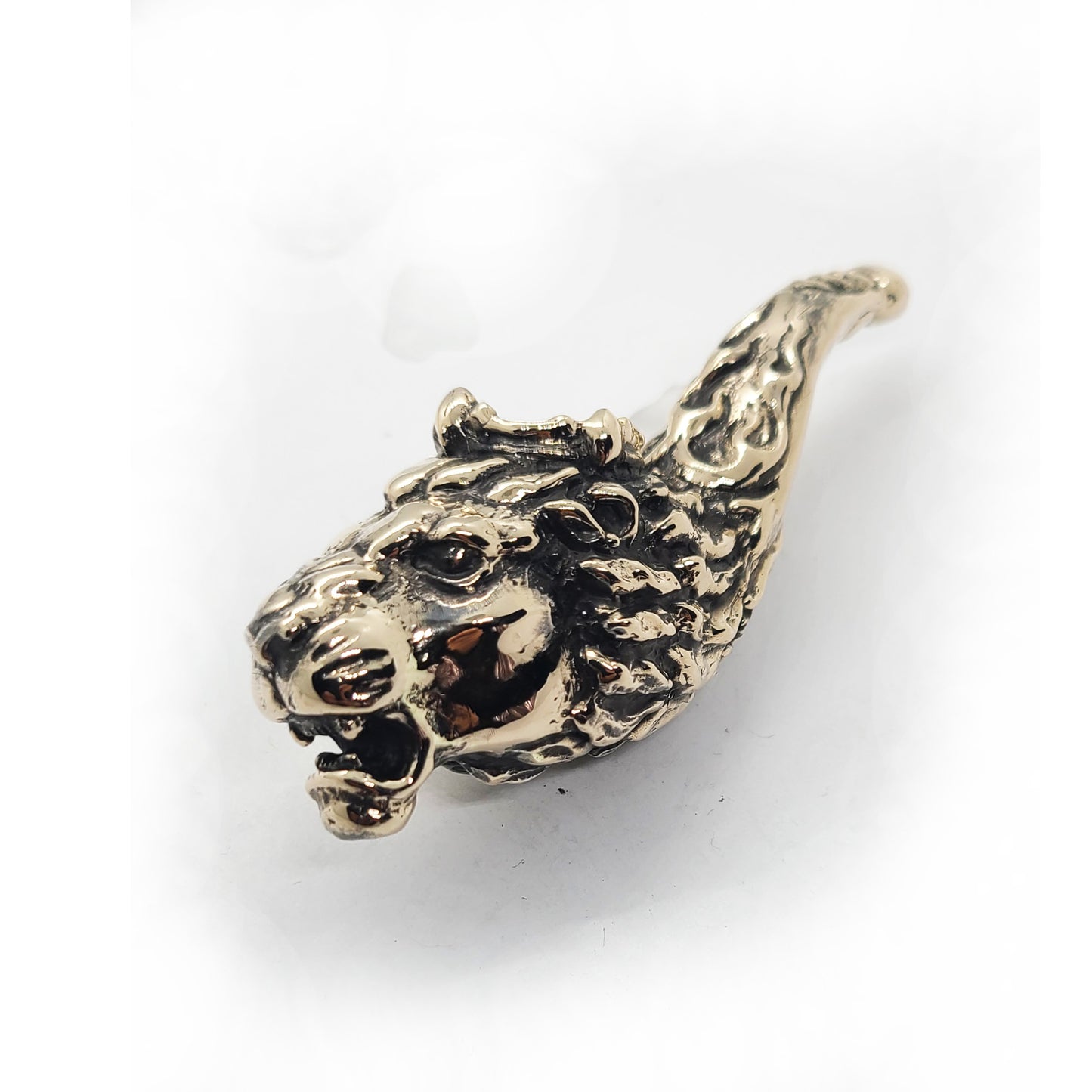 Lion Head Bronze Tobacco Smoking Pipe