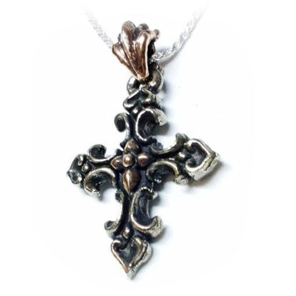 Love Cross Silver with Bronze Pendant