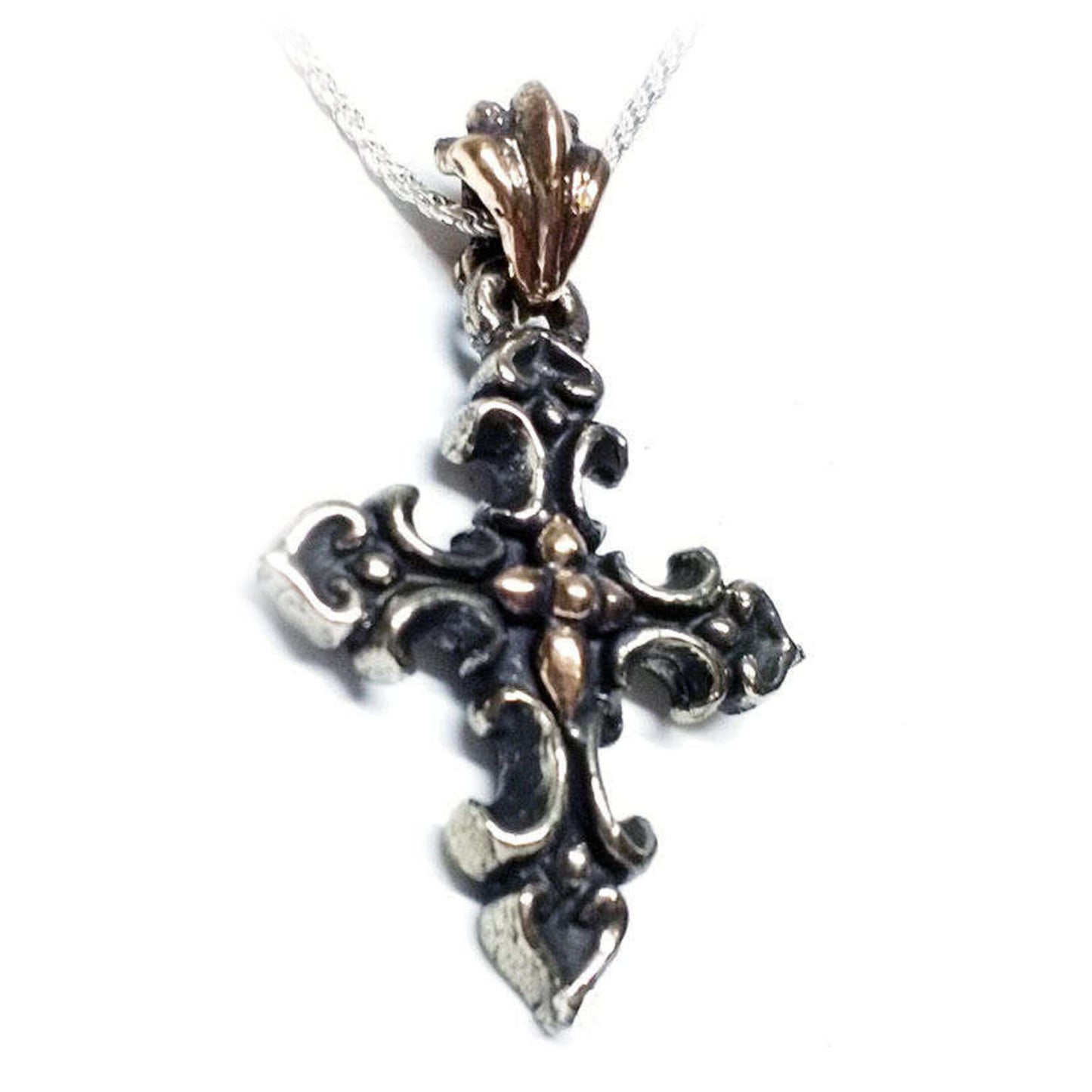Love Cross Silver with Bronze Pendant