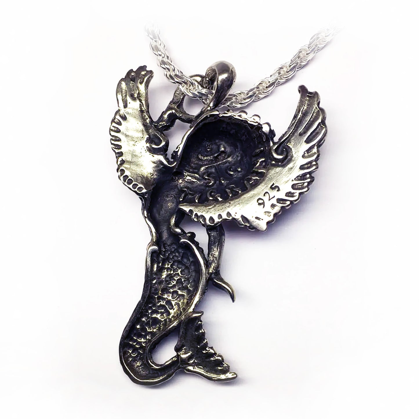 Mermaid with Wings Sterling Silver Pendant