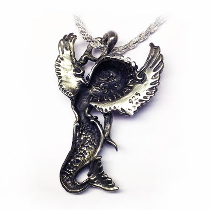 Mermaid with Wings Sterling Silver Pendant