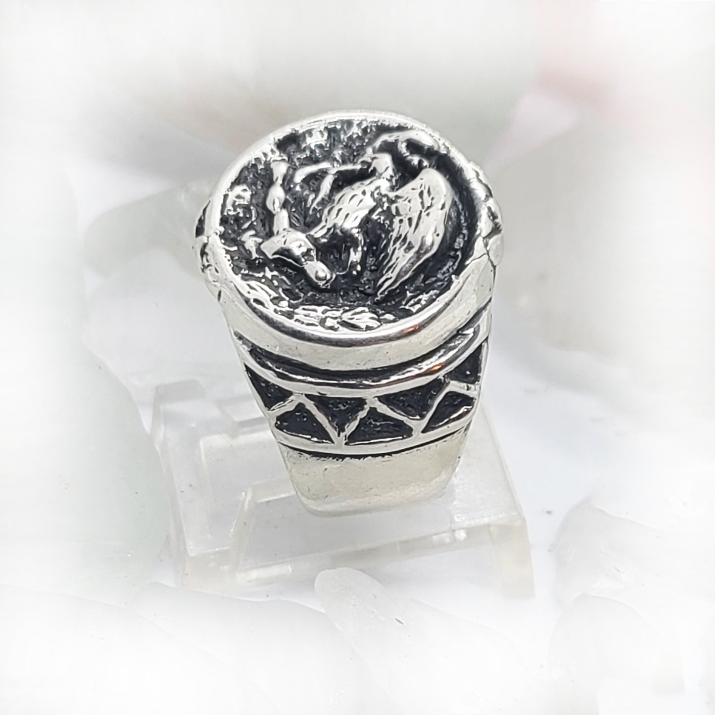 Mexico Golden Eagle Sterling Silver Ring