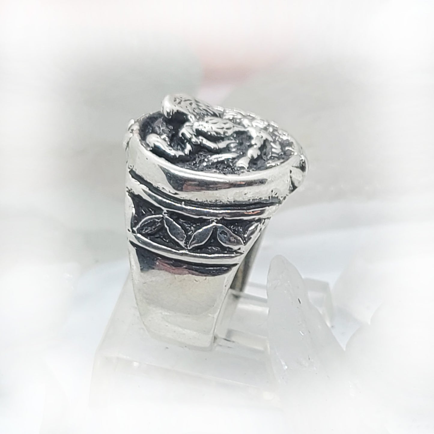 Mexico Golden Eagle Sterling Silver Ring
