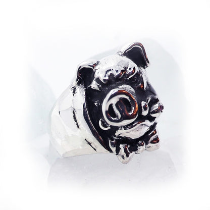 Mister Pig sterling Silver Ring