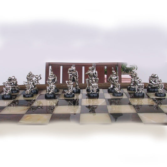 Tigrani Modern Erotic Sterling Silver Chess Set