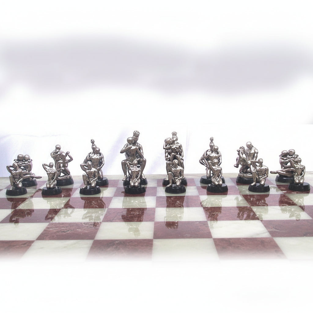 Tigrani Modern Erotic Sterling Silver Chess Set