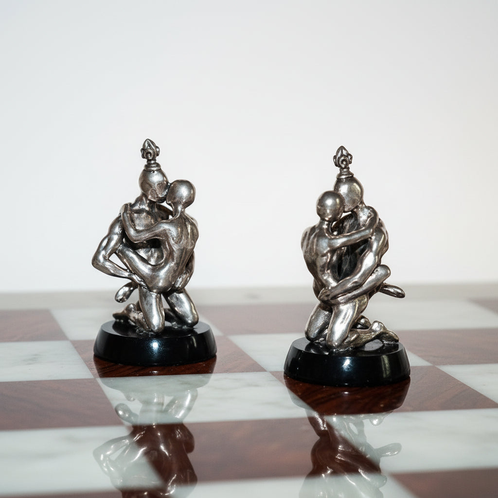 Tigrani Modern Erotic Sterling Silver Chess Set