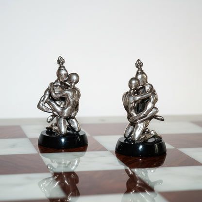 Tigrani Modern Erotic Sterling Silver Chess Set