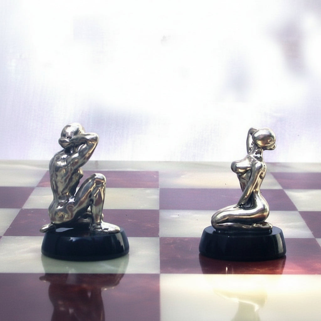 Tigrani Modern Erotic Sterling Silver Chess Set