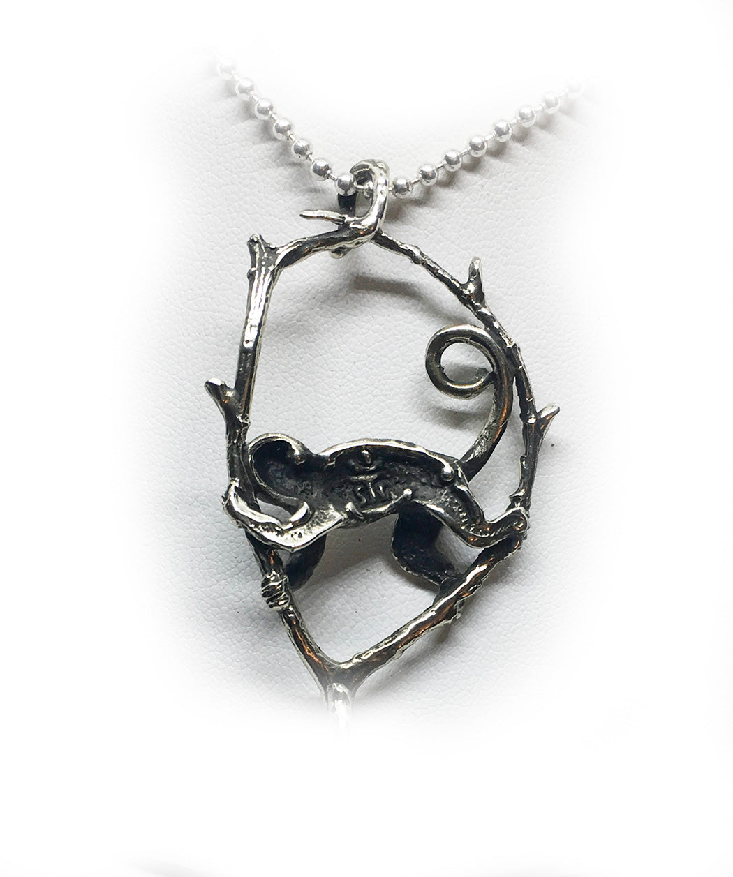 Jumping Monkey Sterling Silver Pendant