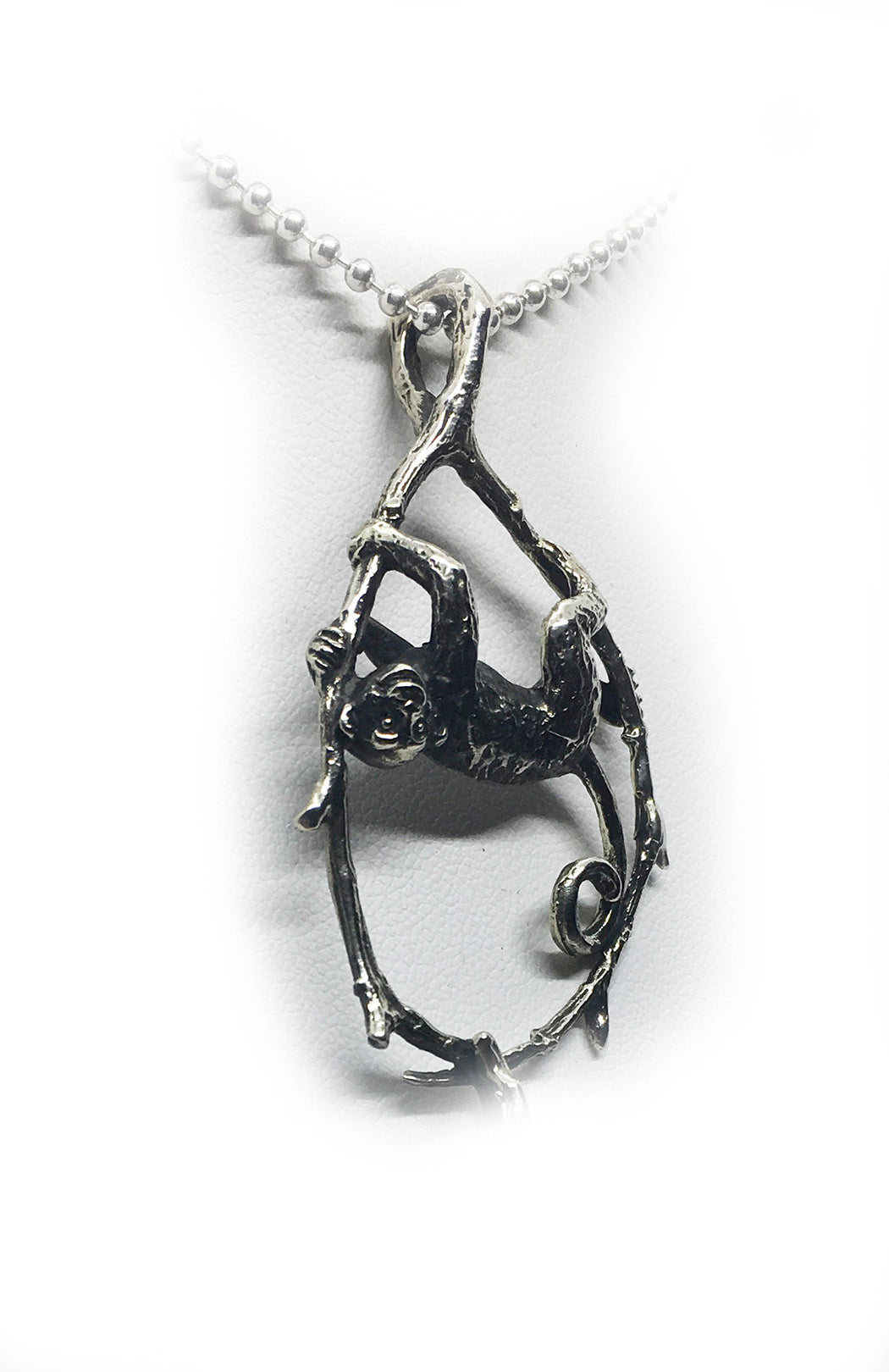 Jumping Monkey Sterling Silver Pendant