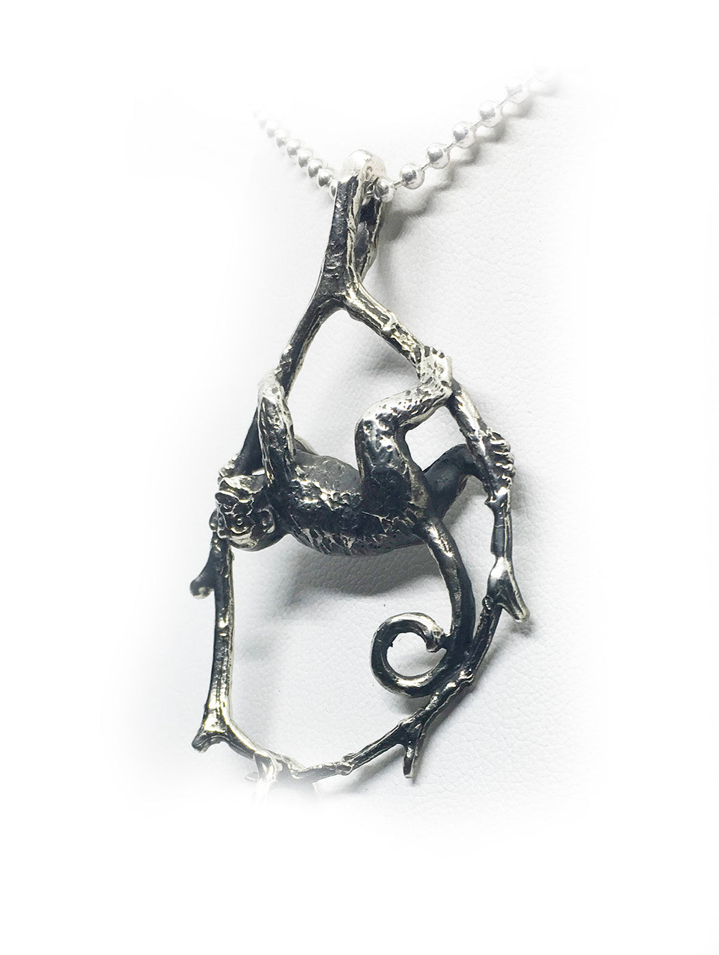 Jumping Monkey Sterling Silver Pendant