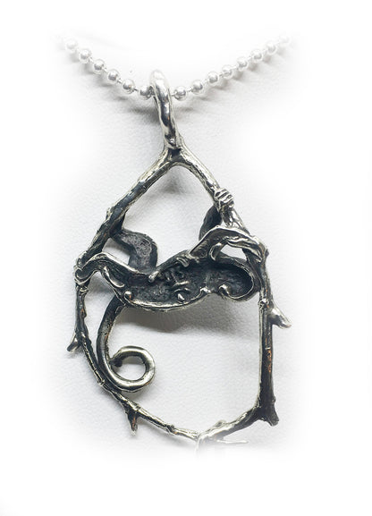 Jumping Monkey Sterling Silver Pendant