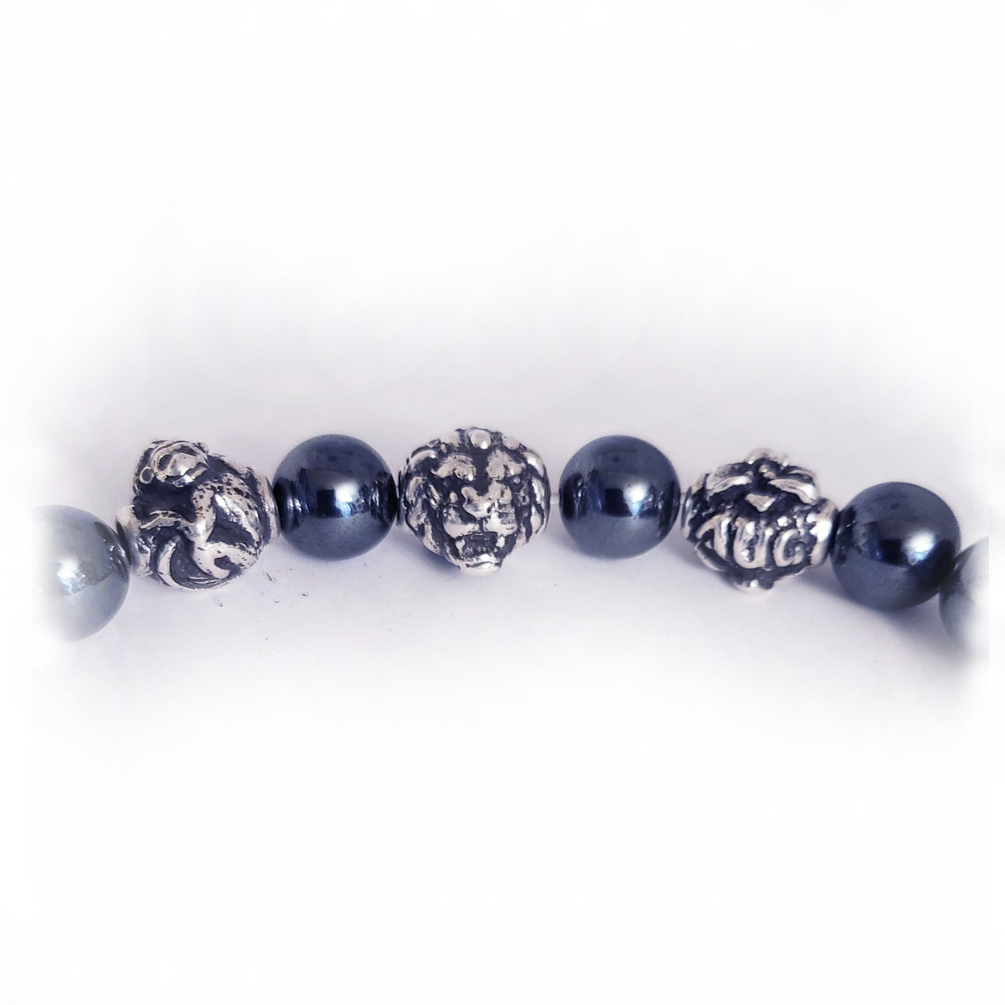 Monkey Birth Year Zodiac, Birth Months, Birth Month Flower Silver Hematite and Black Onyx Beads Bracelet