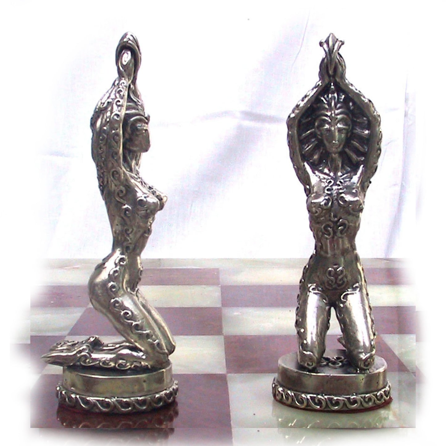 Tigrani “Nudes” Sterling Silver Chess Set